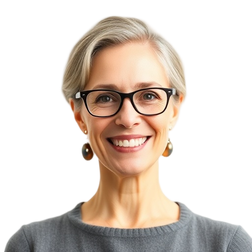 A person smiling to the camera with a white background looking like