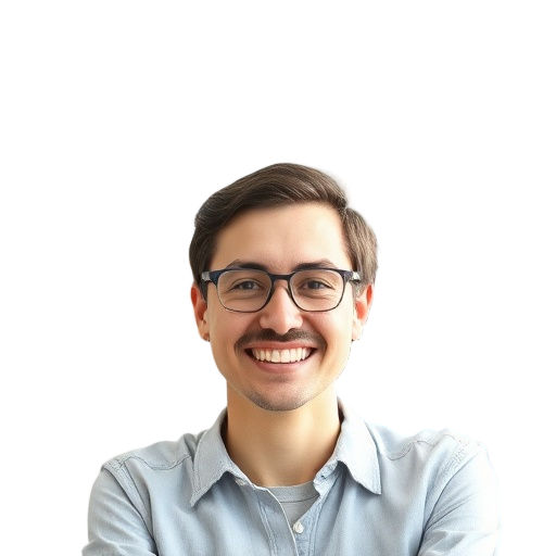 A person smiling to the camera with a white background looking like