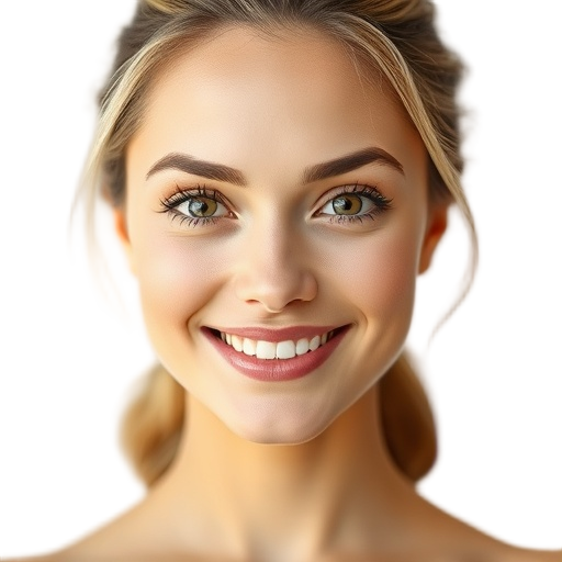 A confident woman smiling to the camera with a white background looking like