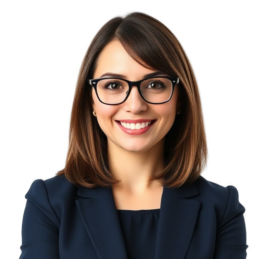 Een persoon die glimlacht naar de camera met een witte achtergrond.