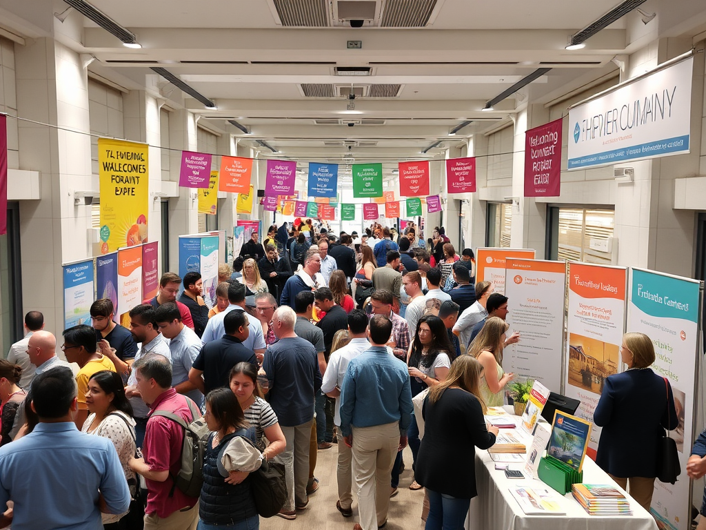 A lively community event for expats with networking and information.