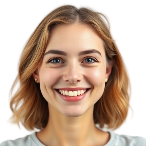 A person smiling to the camera with a white background looking like