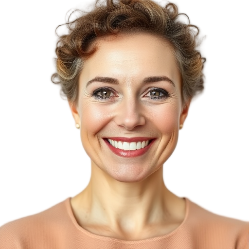 A person smiling to the camera with a white background looking like