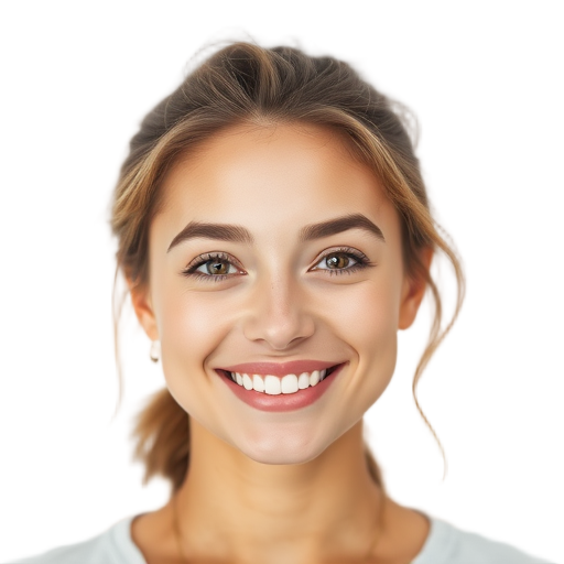 A person smiling to the camera with a white background looking like