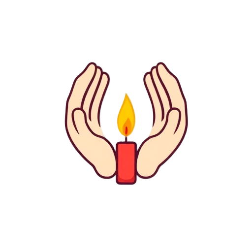 'hands' 'heart' 'candle'"