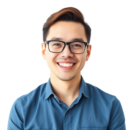 Een persoon glimlachend naar de camera met een witte achtergrond.