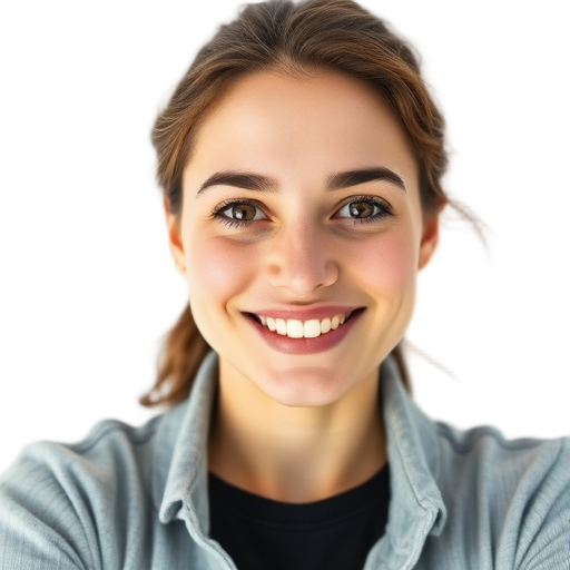 A person smiling to the camera with a white background looking like