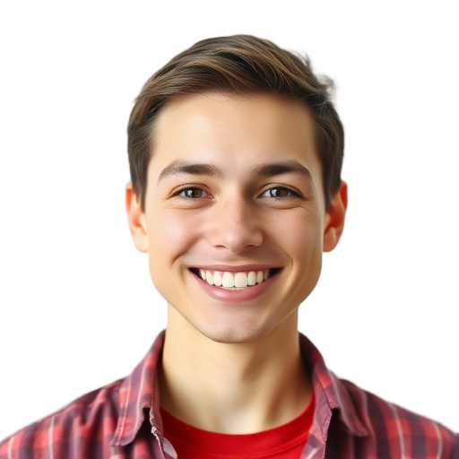 A person smiling to the camera with a white background looking like