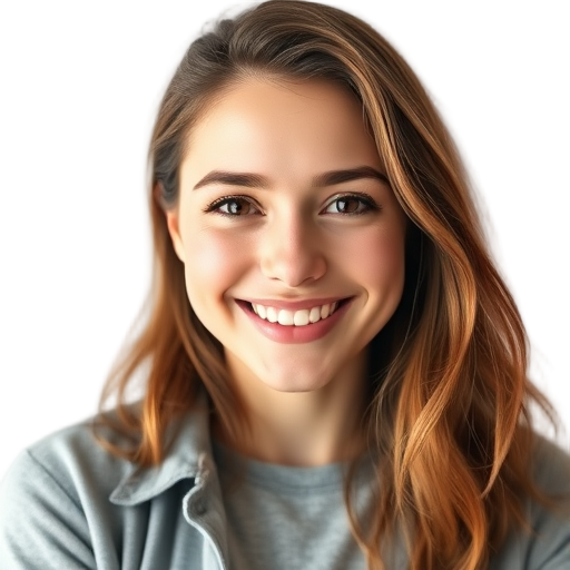 A person smiling to the camera with a white background looking like