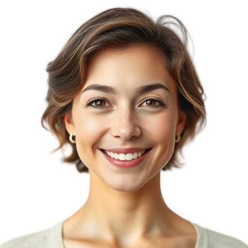 A person smiling to the camera with a white background looking like