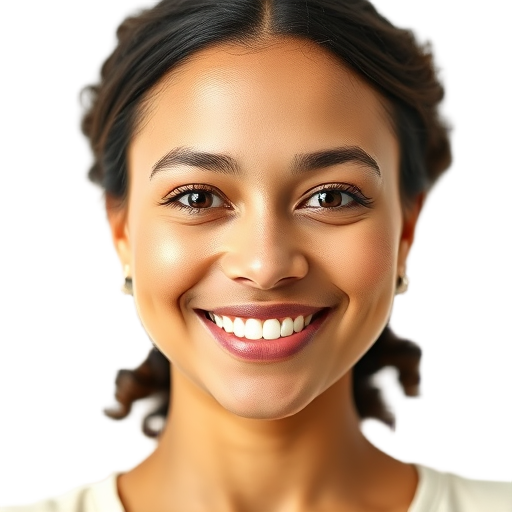 A person smiling to the camera with a white background looking like