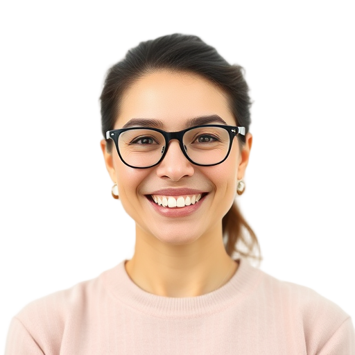A person smiling to the camera with a white background looking like