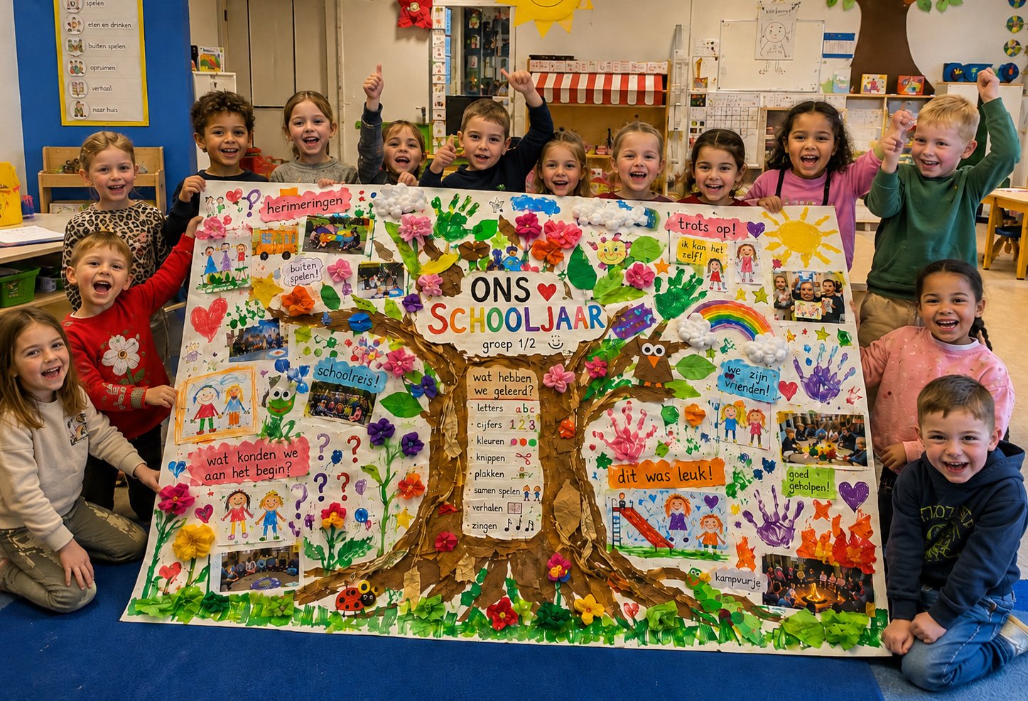 Kinderen met poster
