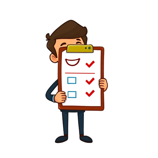 "Happy businessperson" "Checklist clipboard" "Shield symbol" "Step-by-step arrows" "Update notification"