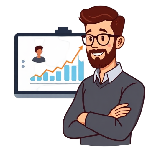 Een mentor met een groeidiagram op een scherm.