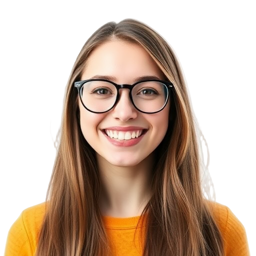 Een glimlachend persoon met een witte achtergrond.