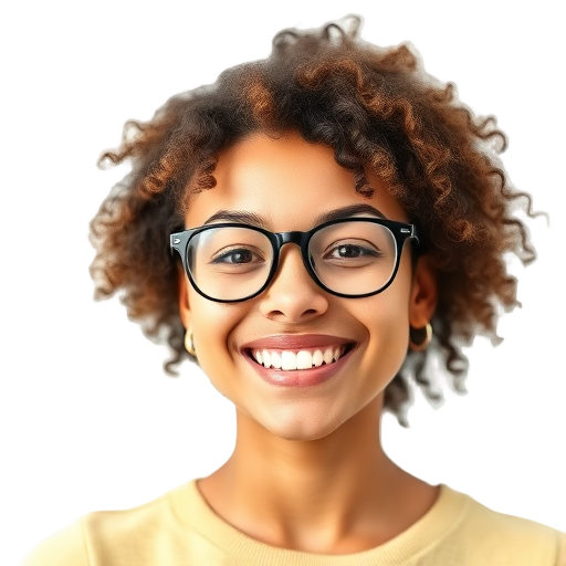 Een persoon die naar de camera glimlacht met een witte achtergrond.