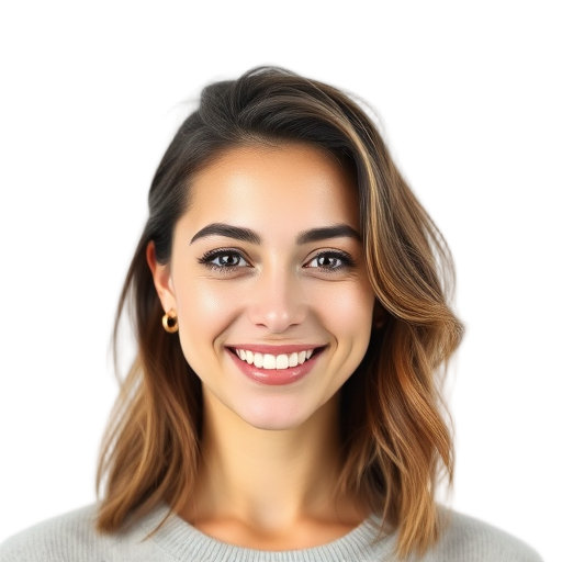 A person smiling to the camera with a white background looking like