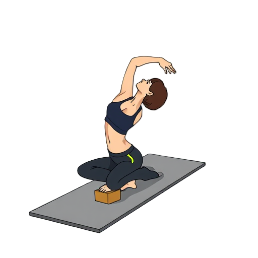 Persoon die zich uitstrekt op een yogamat.