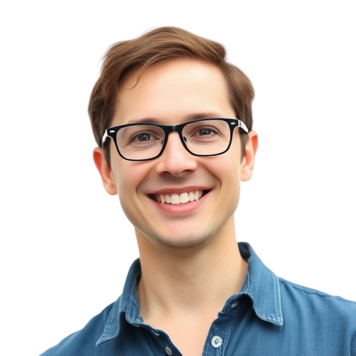 Een persoon glimlachend naar de camera tegen een witte achtergrond.