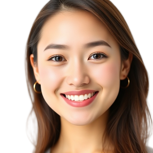 A person smiling to the camera with a white background looking like