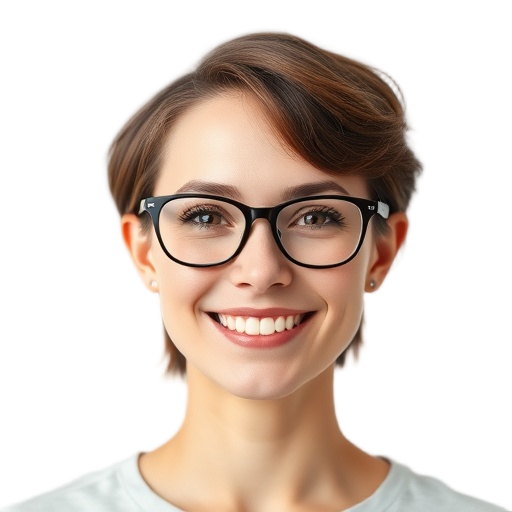 A person smiling to the camera with a white background looking like