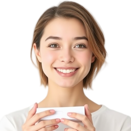 A person smiling to the camera with a white background looking like