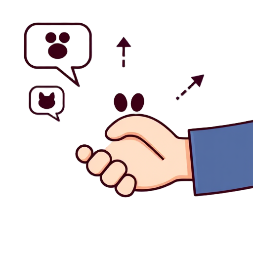 "dog silhouette" "human hand" "speech bubbles" "paw print" "growth arrows" "trust handshake"