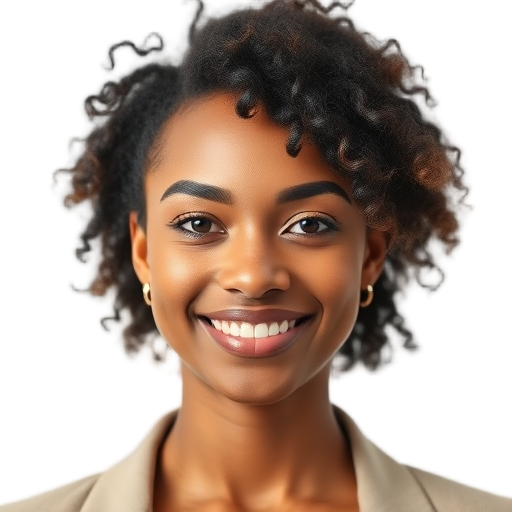 A person smiling to the camera with a white background looking like