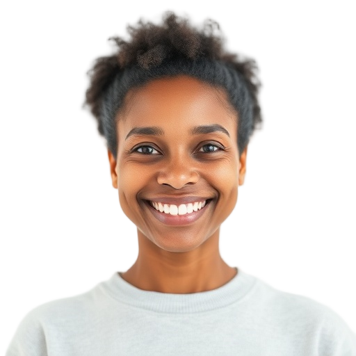 A person smiling to the camera with a white background looking like