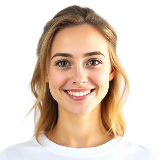 A person smiling to the camera with a white background looking like