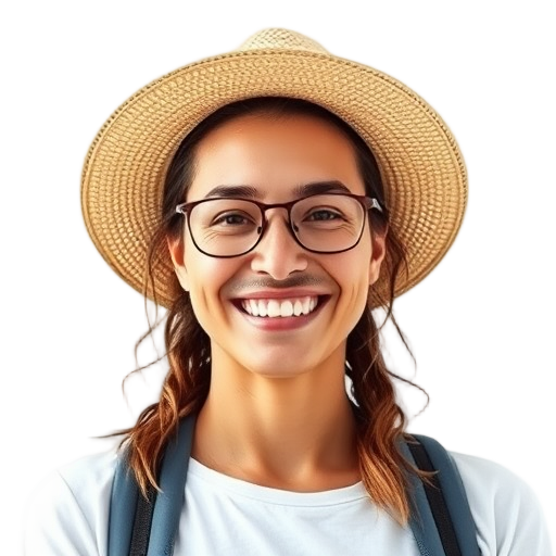 A person smiling to the camera with a white background looking like