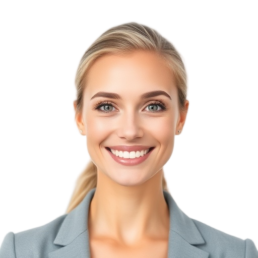 A person smiling to the camera with a white background looking like