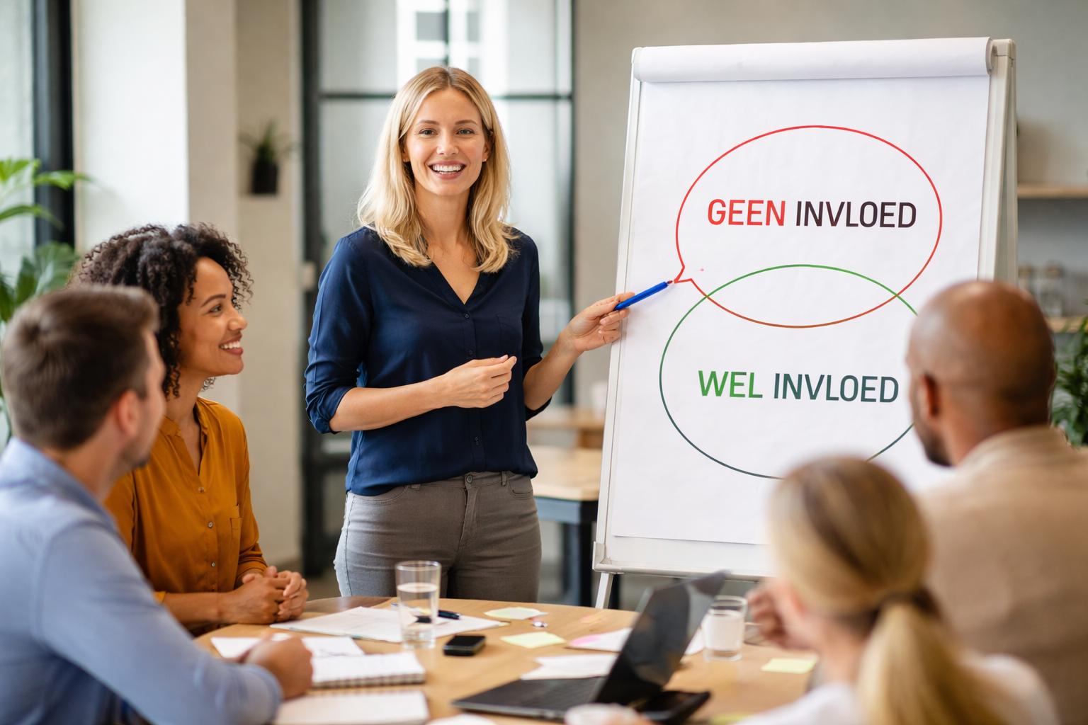 Medewerkers die bespreken hoe zij meer invloed op hun werk kunnen uitoefenen