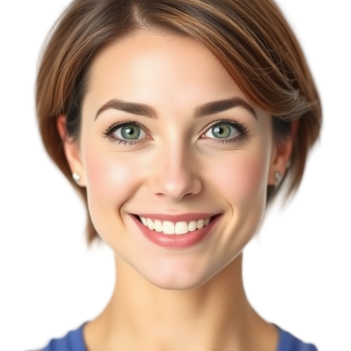 A person smiling to the camera with a white background looking like