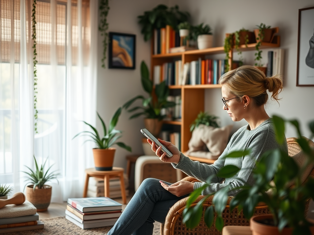 Een rustige coaching sessie in een gezellige kamer.