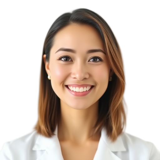 A person smiling to the camera with a white background looking like