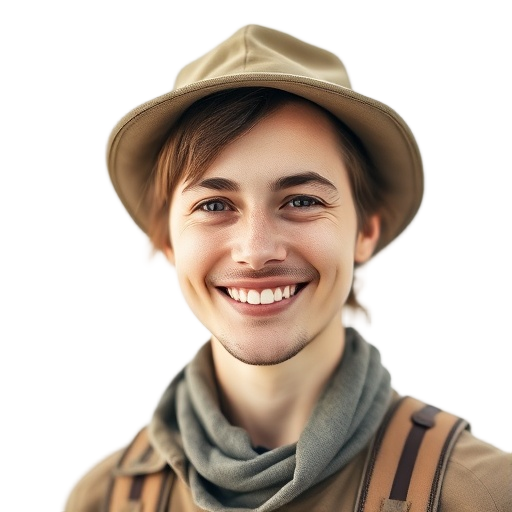 A person smiling to the camera with a white background looking like