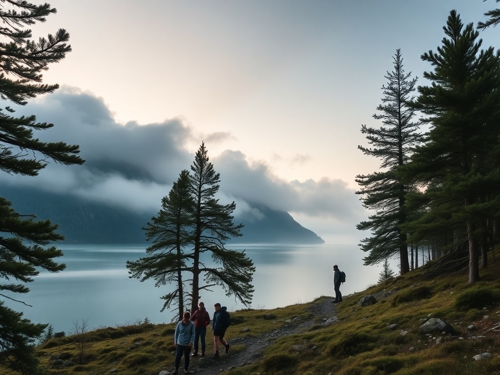 "A rugged Norwegian landscape at dawn