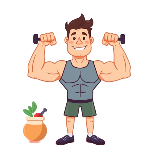 "strong person" "home gym" "healthy food" "sleep icon" "stress relief"