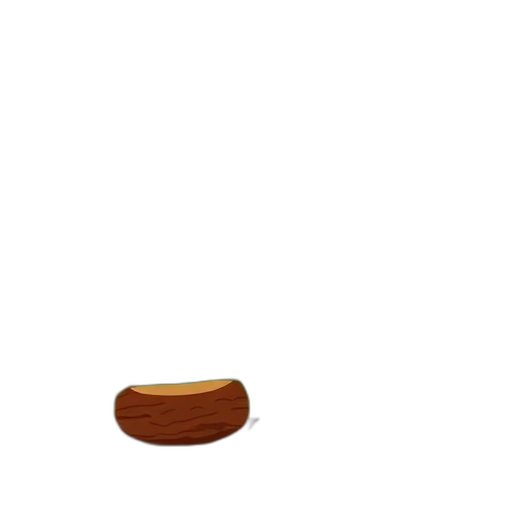 Een cartoonachtige afbeelding van een boomstronk.