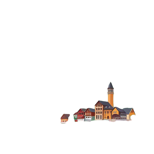 Schilderachtig dorp met majestueuze bergen op de achtergrond.