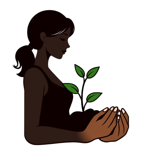 "woman silhouette" "growing plant" "supportive hands"
