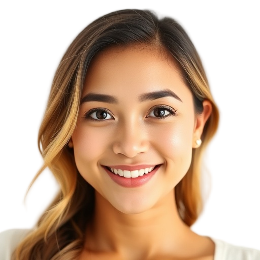 A person smiling to the camera with a white background looking like