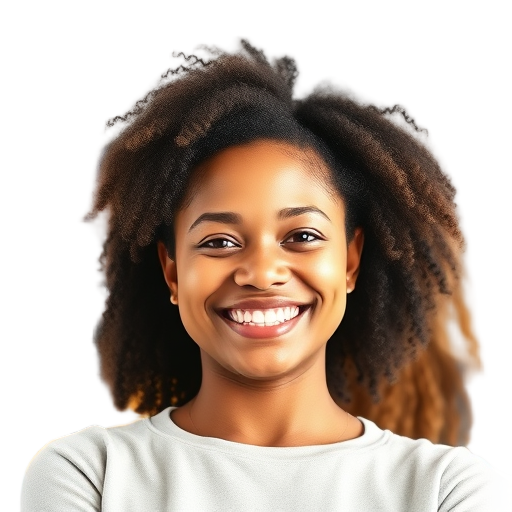 A person smiling to the camera with a white background looking like