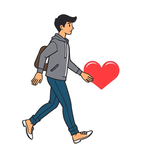 "Person walking" "Helping hand" "Heart symbol"