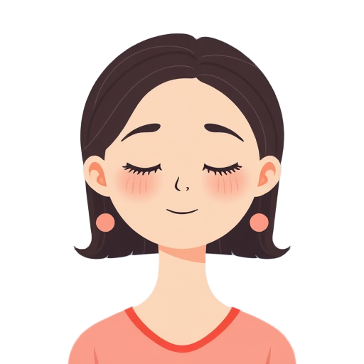 "calm person" "peaceful face" "gentle light" "soft waves" "balanced scales" "serene colors"