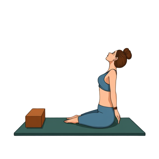 Vrouw in een ontspannen yogahouding op een mat.
