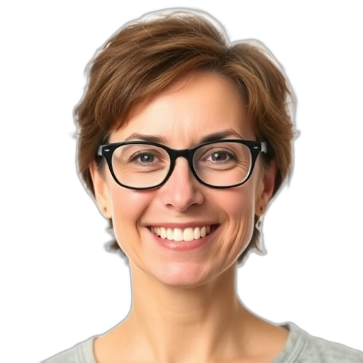 Een glimlachende persoon met een witte achtergrond.