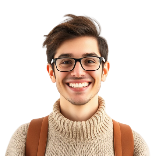 Een persoon glimlachend naar de camera met witte achtergrond.